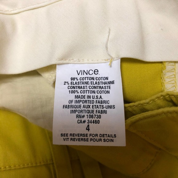 Vince Chartreuse Cuffed Shorts - Picture 4 of 6
